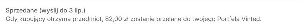 Przykład zarabiania na Vinted z Selliqo - efekt 11