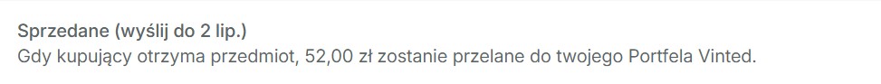 Przykład zarabiania na Vinted z Selliqo - efekt 7